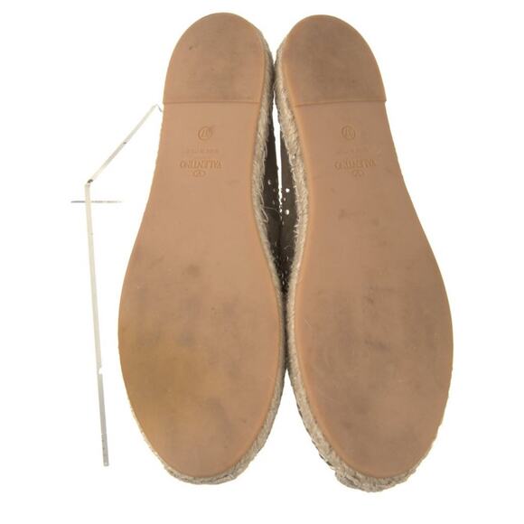 Authentic Valentino Olive Suede Micro Studded Espadrille Flats Size EU 37 US 6.5 - Picture 5 of 6